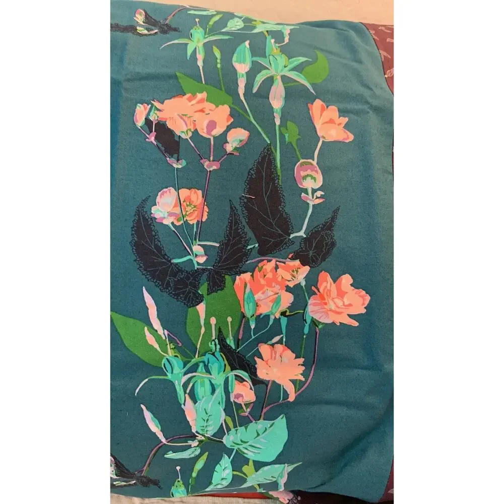 Handmade Floral Pillowcases, Anna Maria Horner Teal Peach Print